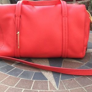 Leather Vera Bradly Red Satchel New With Tags